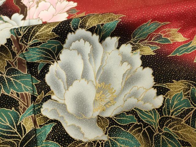 平和屋着物●豪華振袖 御所車花文 金銀彩 正絹 逸品 AABJ3103ck