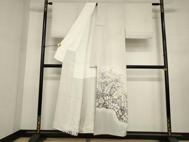 平和屋着物●日本工芸会正会員 福村廣利 絵絞庵 色留袖 辻が花 道長花文 正絹 逸品 AABJ3104ck