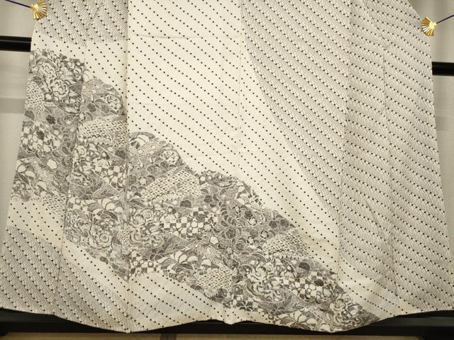 平和屋着物●訪問着 辻が花 絞り 道長花文 正絹 逸品 AABJ3108ck