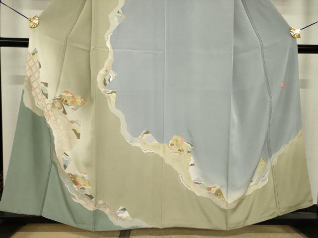 平和屋着物●訪問着 作家物 冊子花文 金彩 正絹 逸品 AABJ3113ck