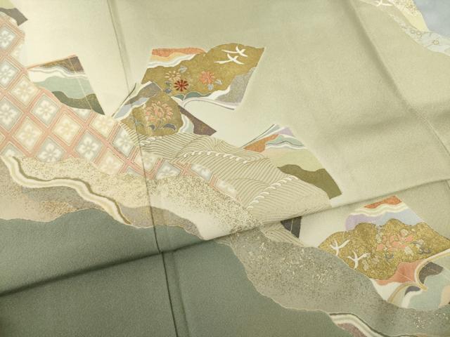 平和屋着物●訪問着 作家物 冊子花文 金彩 正絹 逸品 AABJ3113ck