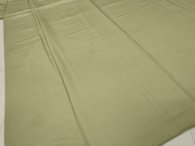 平和屋着物●上質な色無地 黄海松茶色 正絹 逸品 AABJ3114ck