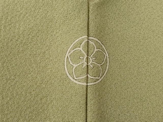 平和屋着物●上質な色無地 黄海松茶色 正絹 逸品 AABJ3114ck