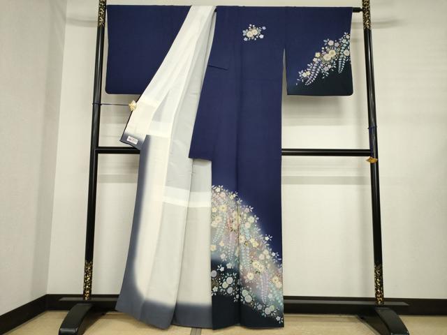 平和屋着物●越後十日町の一流染匠 桐屋・翠山工房 訪問着 辻が花 舞花文 暈し染め 金彩 やまと誂製 正絹 逸品 AABJ3126ck