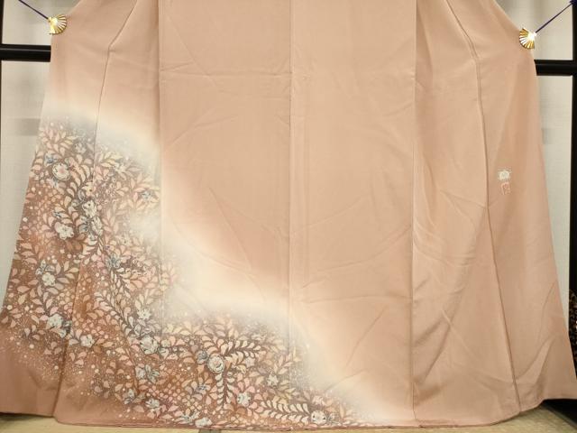 平和屋着物●越後十日町の一流染匠 桐屋・翠山工房 訪問着 辻が花 絞り 流水花文 暈し染め やまと誂製 正絹 逸品 AABJ3134ck