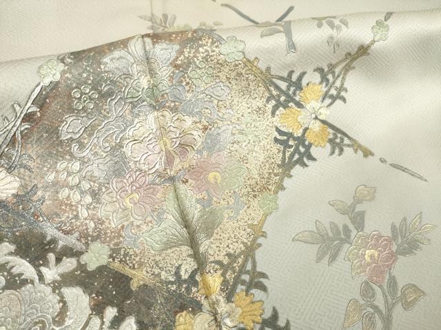 平和屋着物●金彩友禅 卓越技能者・名工・和田光正 訪問着 花天井文 暈し染め 金銀彩 正絹 逸品 AABJ3141ck