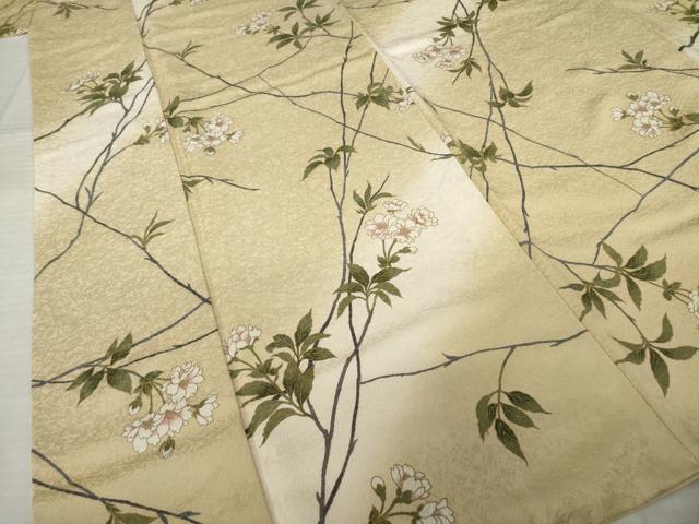 平和屋着物●世界的友禅作家 千地泰弘 小紋 枝花文 暈し染め 金彩 ロング丈 正絹 逸品 AABJ3145ck