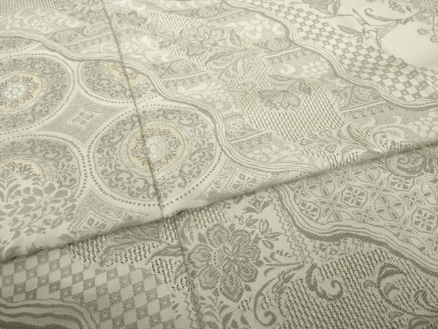 平和屋着物●中国三大刺繍 スワトウ刺繍 汕頭刺繍 お召 訪問着 道長更紗花文 金糸 正絹 逸品 AABJ3148ck
