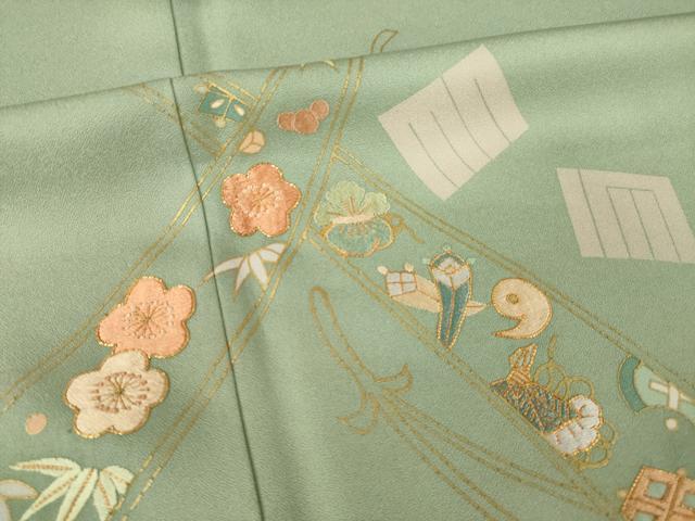 平和屋着物●創業460年・千總 訪問着 駒刺繍 源氏香宝尽くし ロング丈 正絹 逸品 AABJ3151ck