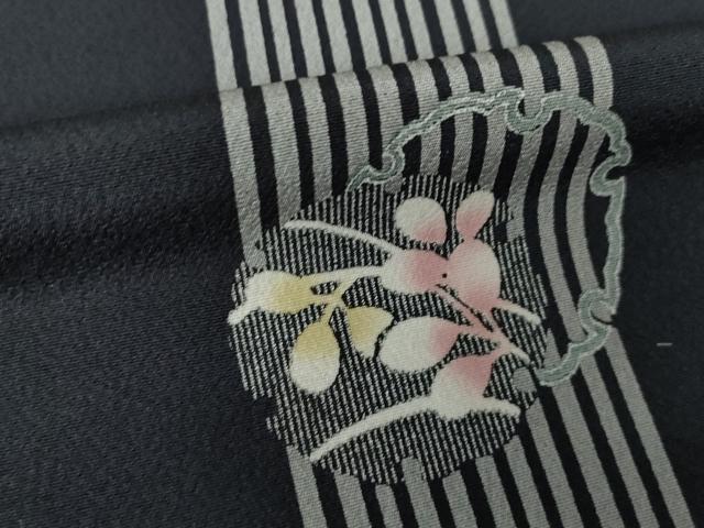 平和屋着物●上質な小紋 雪輪重ね花文 蛍暈し 正絹 逸品 AABJ3159ck
