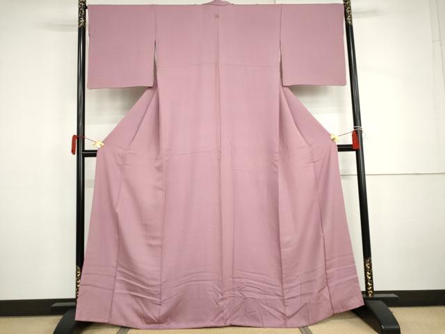 平和屋着物●上質な色無地 紋意匠 菖蒲色 正絹 逸品 AABJ3162cs