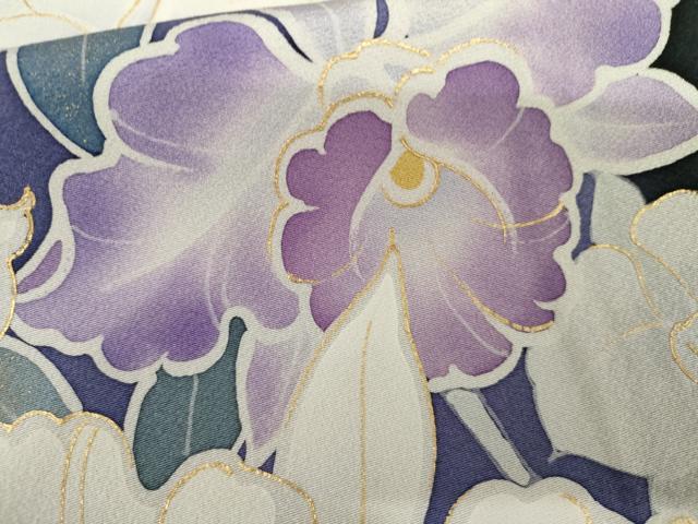 平和屋着物●豪華振袖 胡蝶蘭 暈し染め 金彩 正絹 逸品 AABJ3176cs