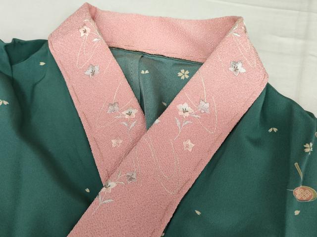 平和屋着物●長襦袢 無双仕立て 玩具文 半衿刺繍 正絹 逸品 AABJ3181cs