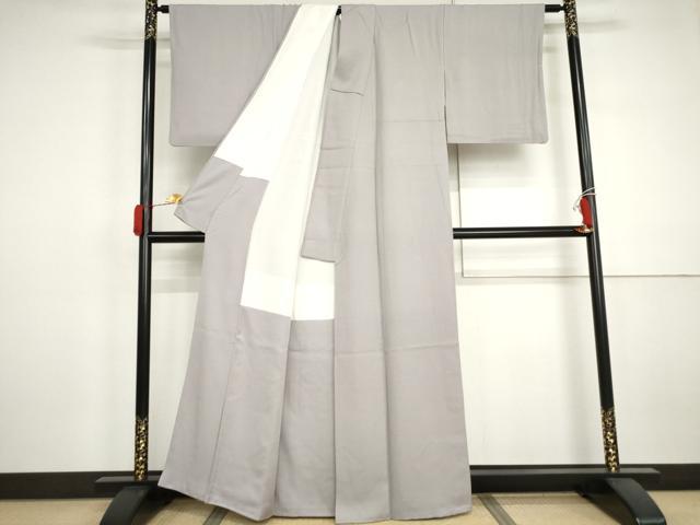 平和屋着物●上質な色無地 紋意匠 藤色 正絹 逸品 AABJ3189cs