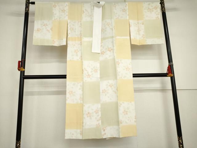 平和屋着物●長襦袢 無双仕立て 市柿草花文 正絹 逸品 AABJ3197cs