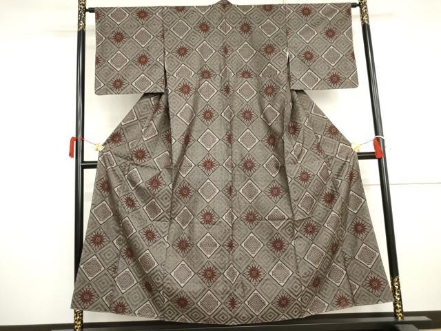 平和屋着物●本場大島紬 龍郷絣 正絹 逸品 AABJ3199cs