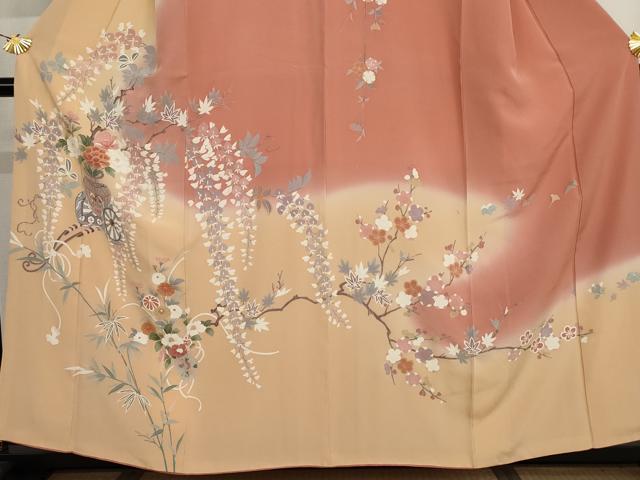 平和屋着物●訪問着 友禅 花車文 暈し染め 正絹 逸品 AABJ3203cs