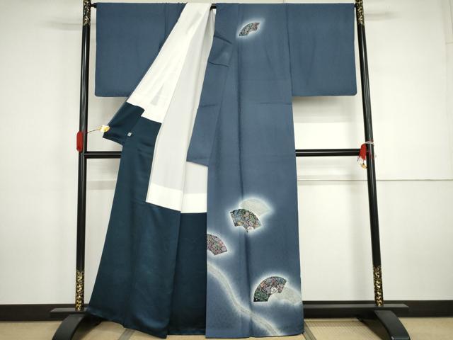 平和屋着物●訪問着 絞り 辻が花 地紙草花文 暈し染め 金彩 鈴乃屋扱い 正絹 逸品 AABJ3206cs