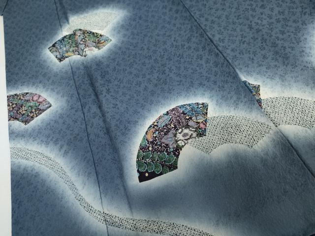 平和屋着物●訪問着 絞り 辻が花 地紙草花文 暈し染め 金彩 鈴乃屋扱い 正絹 逸品 AABJ3206cs