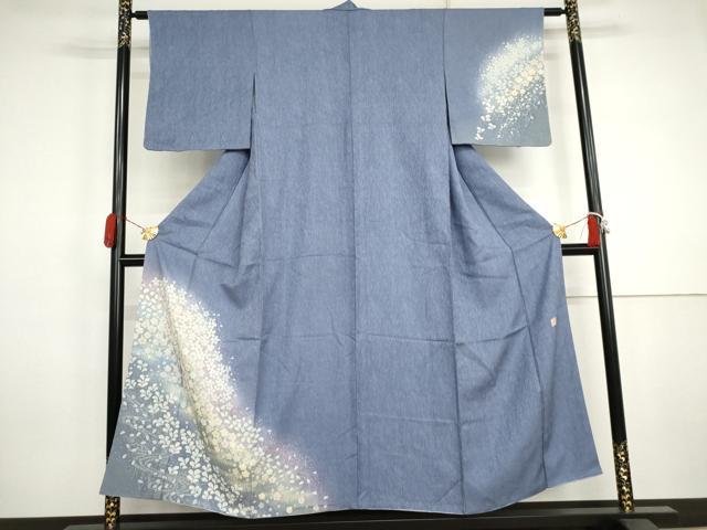 平和屋着物●吉乃一廉 幻の辻が花 訪問着 杢目絞り 流水草花文 暈し染め 金彩 さが美扱い 正絹 逸品 AABJ3207cs