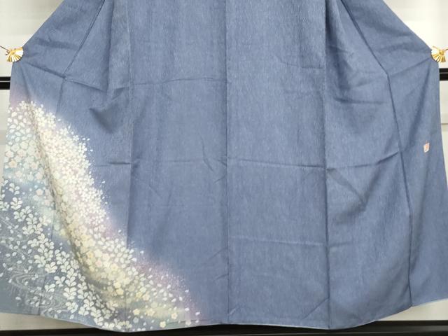 平和屋着物●吉乃一廉 幻の辻が花 訪問着 杢目絞り 流水草花文 暈し染め 金彩 さが美扱い 正絹 逸品 AABJ3207cs