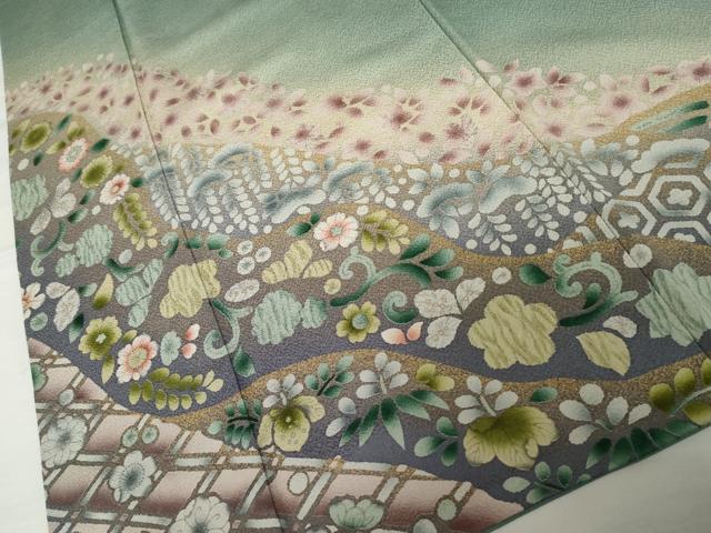 平和屋着物●訪問着 辻が花 暈し染め 金彩 正絹 逸品 AABJ3210cs