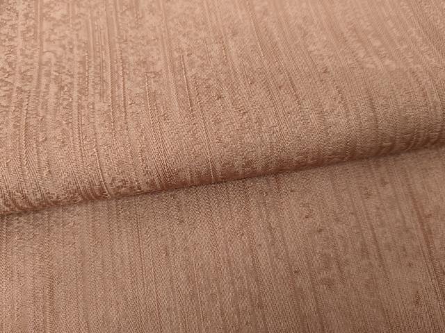 平和屋着物●上質な色無地 縞地紋 梅染色 正絹 逸品 AABJ3216cs