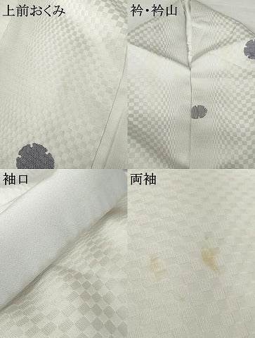 平和屋着物●お召 雪輪文 正絹 逸品 AABJ3221cs