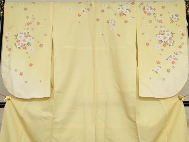 平和屋着物●小振袖 二尺袖 葉桜 暈し染め 洗える着物 未使用 AABJ3245cs