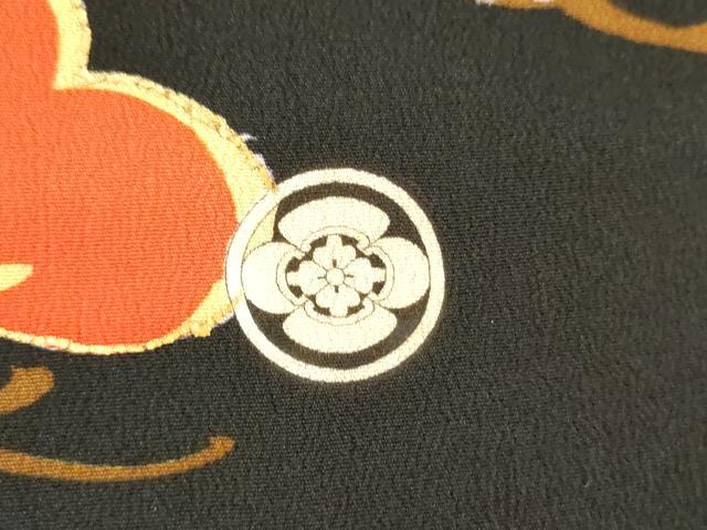 平和屋本店●アンティーク 大正ロマン 振袖 刺繍 立波吉祥飛鶴文 金銀糸 金銀彩 正絹 逸品 AABJ3256cs