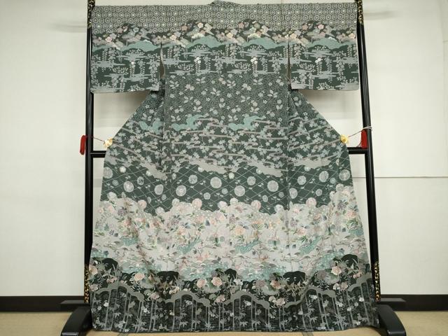平和屋着物○訪問着 中国三大刺繍 スワトウ刺繍 汕頭刺繍 吉祥花鳥