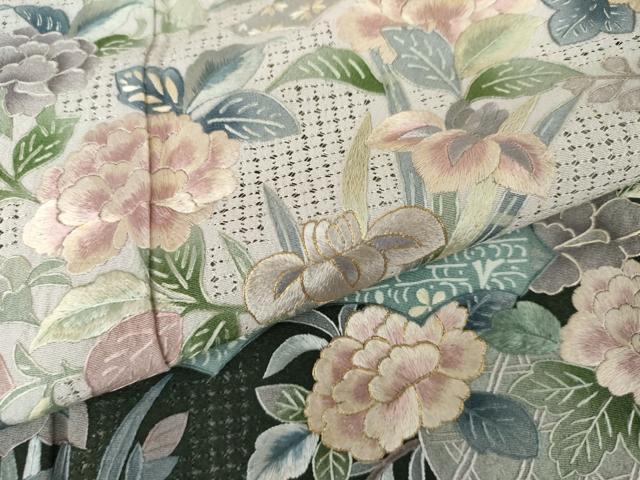 平和屋着物●訪問着 中国三大刺繍 スワトウ刺繍 汕頭刺繍 吉祥花鳥文 金糸 ますいわ屋扱い 正絹 逸品 AABJ3273cs