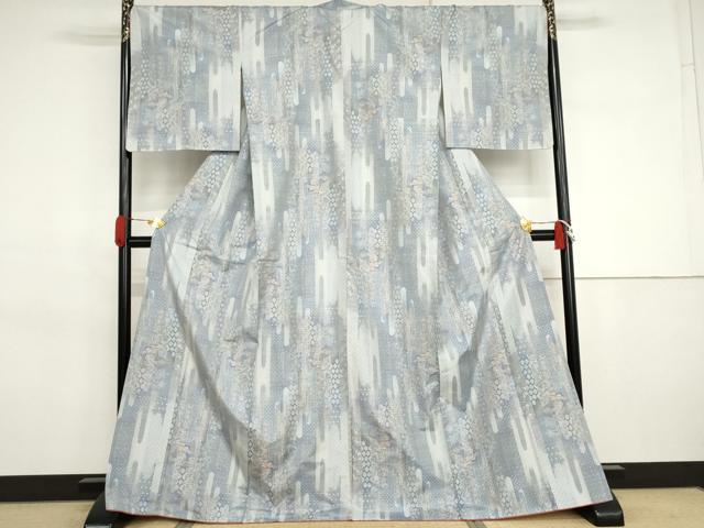 平和屋着物●本場大島紬 白大島 総絣 鳳凰花文 正絹 逸品 未使用 AABJ3278cs