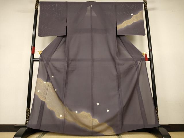 平和屋着物*夏物 訪問着 絽 駒刺繍 飛鳥文 金彩 正絹 逸品 AABJ3285jd