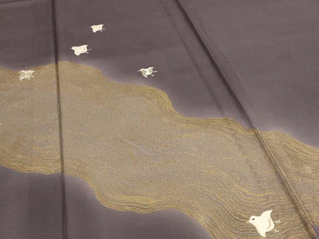 平和屋着物*夏物 訪問着 絽 駒刺繍 飛鳥文 金彩 正絹 逸品 AABJ3285jd