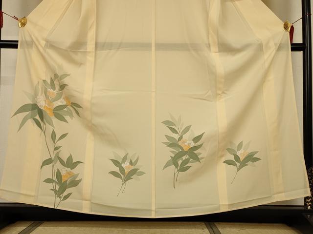 平和屋着物*夏物 訪問着 絽 草花文 銀彩 正絹 逸品 AABJ3290jd