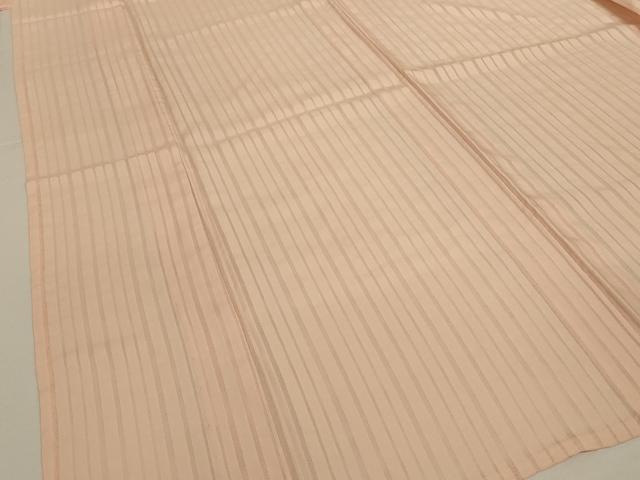 平和屋着物*夏物 色無地 縦絽 縞 人色 正絹 逸品 AABJ3291jd
