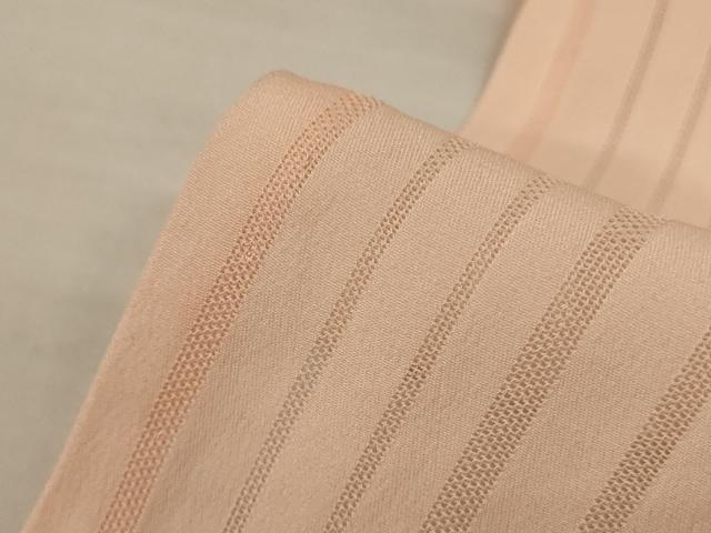 平和屋着物*夏物 色無地 縦絽 縞 人色 正絹 逸品 AABJ3291jd