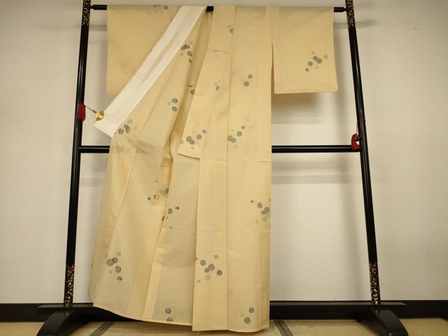 平和屋着物*夏物 小紋 絽 丸文 正絹 逸品 AABJ3293jd