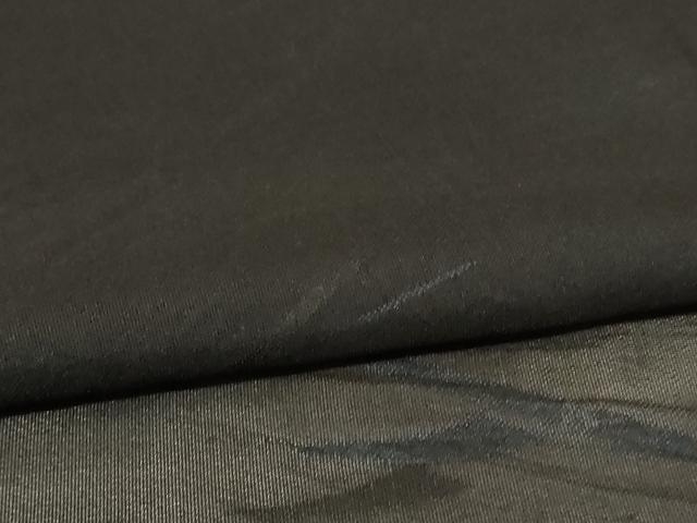 平和屋着物*夏物 小紋 紗 草葉文 黒地 正絹 逸品 AABJ3295jd