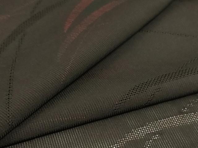 平和屋着物*夏物 小紋 紗 芝文 黒地 正絹 逸品 AABJ3296jd