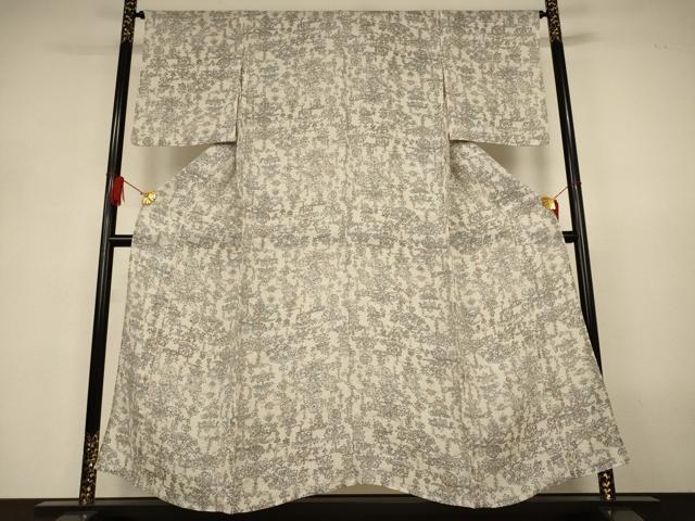平和屋着物*夏物 小千谷ちぢみ 洋花文 麻 逸品 AABJ3297jd