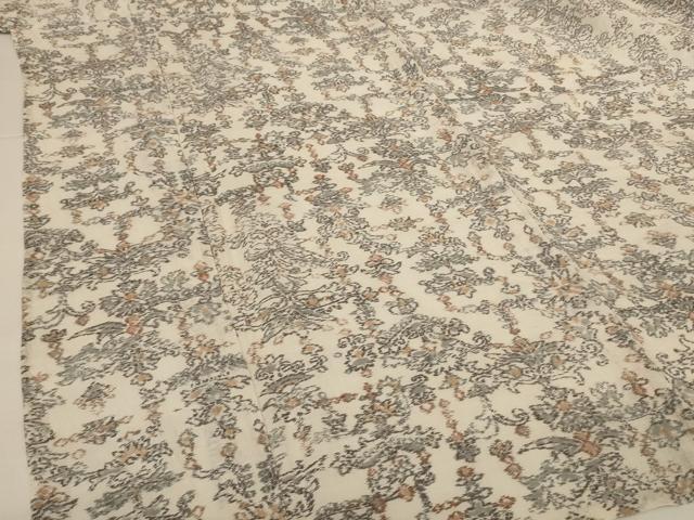 平和屋着物*夏物 小千谷ちぢみ 洋花文 麻 逸品 AABJ3297jd