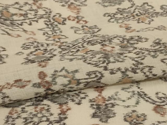 平和屋着物*夏物 小千谷ちぢみ 洋花文 麻 逸品 AABJ3297jd