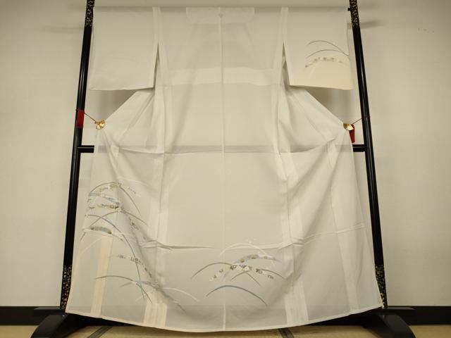 平和屋着物*夏物 訪問着 絽 芝花文 暈し染め 五泉 反端付き 正絹 逸品 AABJ3317jd