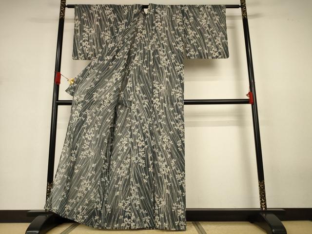 平和屋着物*夏物 小紋 紗紬 萩 正絹 逸品 AABJ3319jd