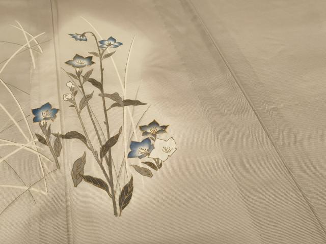 平和屋着物*夏物 訪問着 絽 駒刺繍 手描き 草花文 暈し染め 金彩 正絹 逸品 未使用 AABJ3321jd