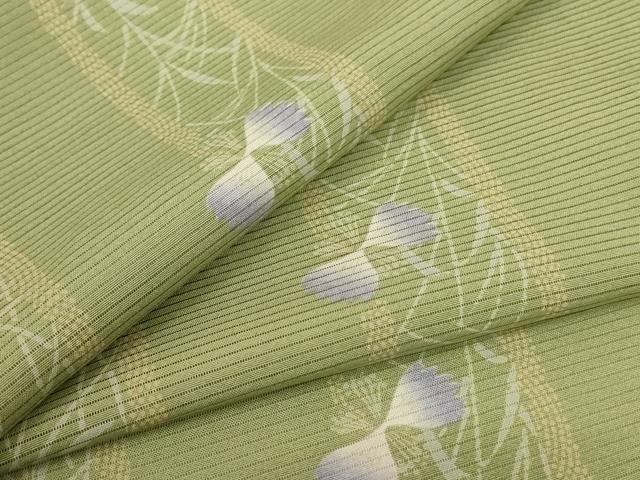 平和屋着物*夏物 小紋 絽 草花間道 五泉 反端付き 正絹 逸品 AABJ3324jd