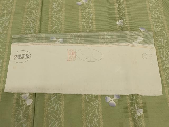 平和屋着物*夏物 小紋 絽 草花間道 五泉 反端付き 正絹 逸品 AABJ3324jd