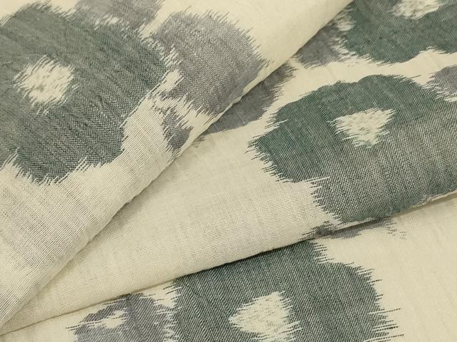 平和屋着物*夏物 小千谷ちぢみ 草花文 麻 逸品 AABJ3328jd